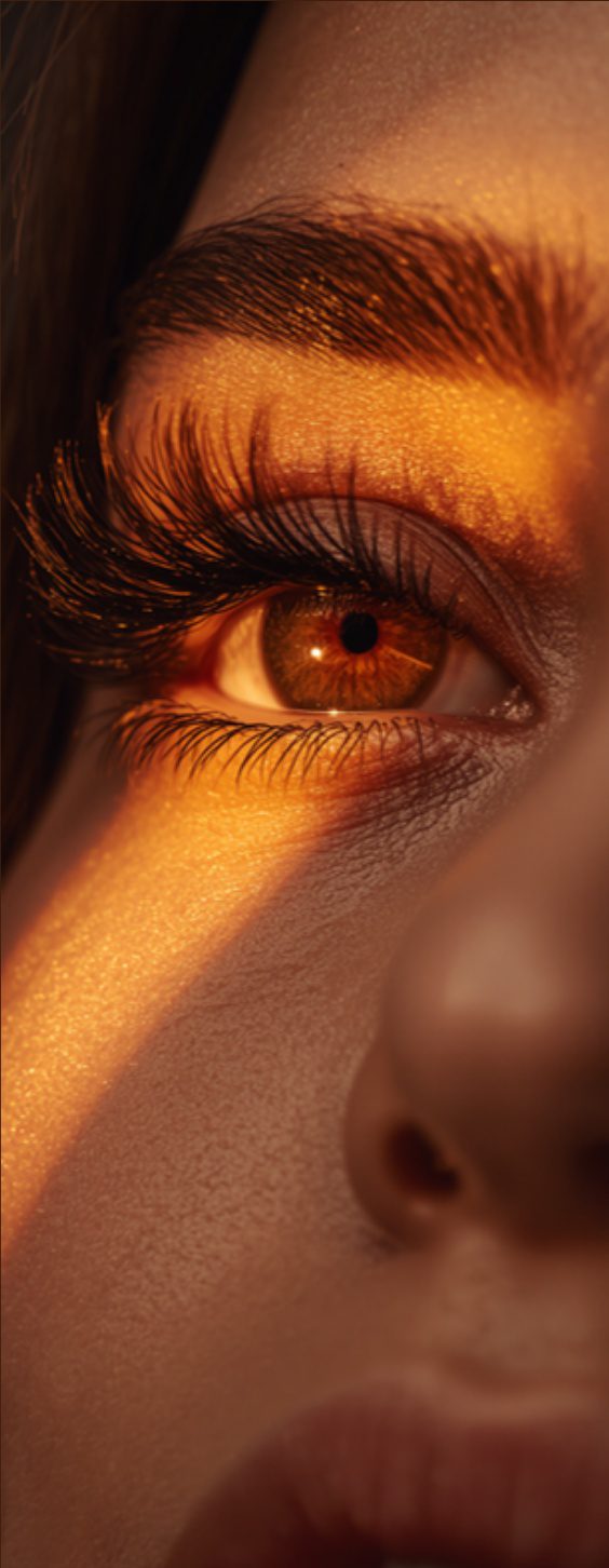 Auge mit dramatischem Trendeffekt-Wimpernlook, Spikes ueber mehrere Wimpernreihen verteilt