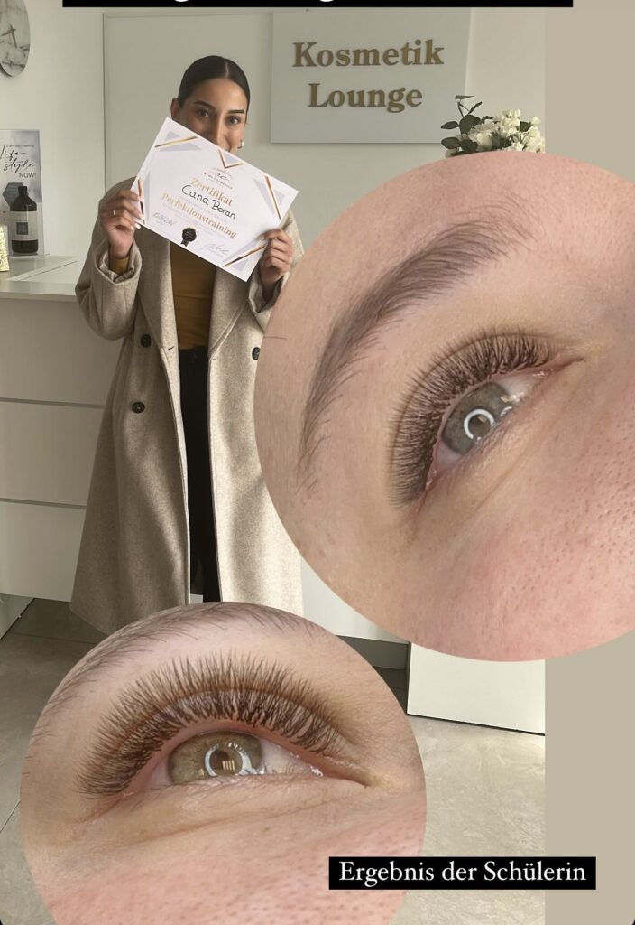 Nachricht einer Teilnehmerin ueber ihre Wimpernschulung bei der Ruhl Akademie