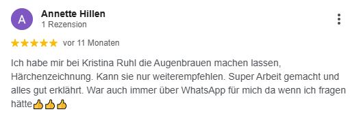 Kundenerfahrung Hairstroke Permanent ;akeup Erfahrung mit Kristina Ruhl