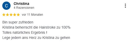 Kundenerfahrung Hairstroke Permanent ;akeup Erfahrung mit Kristina Ruhl