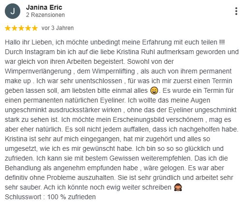 Kundenerfahrung Hairstroke Permanent ;akeup Erfahrung mit Kristina Ruhl
