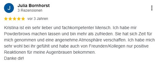 Kundenerfahrung Hairstroke Permanent ;akeup Erfahrung mit Kristina Ruhl